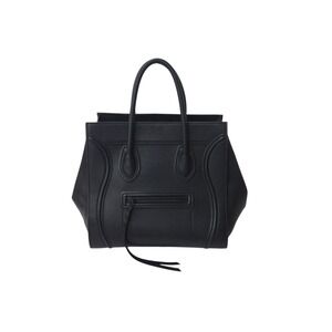 CELINE Luggage Phantom Tote Bag Leather Black